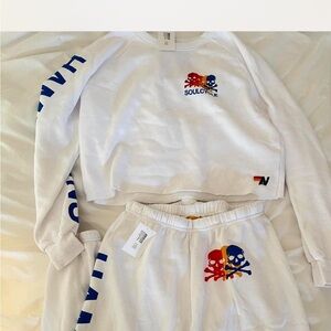 Aviator Nation White Sweatshirt and Sweatpants Set M/L